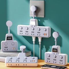 家庭用の短い線の変換器のUSBコンセントは時計の夜の明かりが付いています。