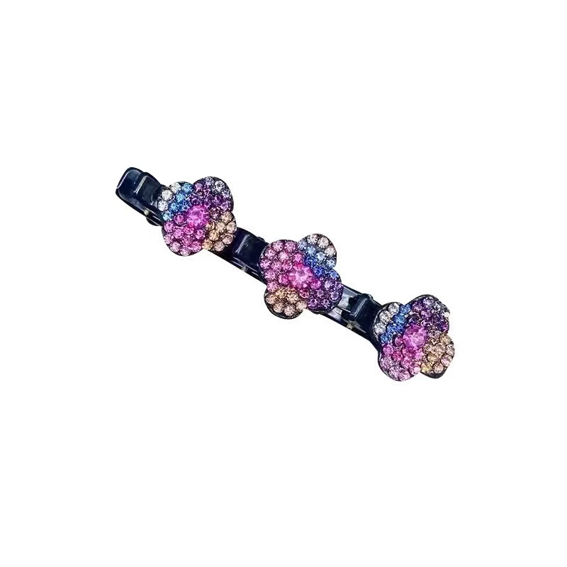 Flocado de flujo de mar horquilla de horquilla de flequillo de cabello trenzado lateral femenino horquilla de cabello en la frente horquilla de trenzado de doble capa princesa accesorios para el cabello