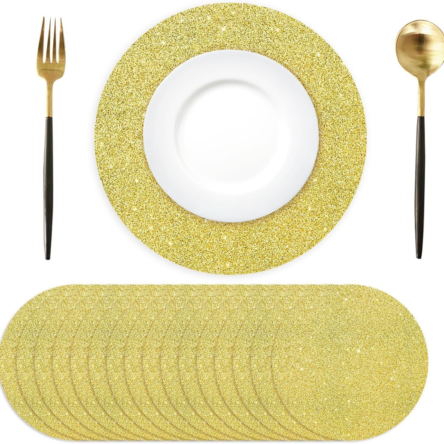 Transfronterizos calientes desechables almohadillas de papel dorado parpadeante decoración de platos adecuados para platos de banquete de boda
