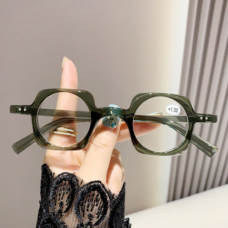 Retro marco anti-luz azul gafas de edad hombre cóncavo marco de arte gafas de edad edad moda personalidad gafas de edad mujer