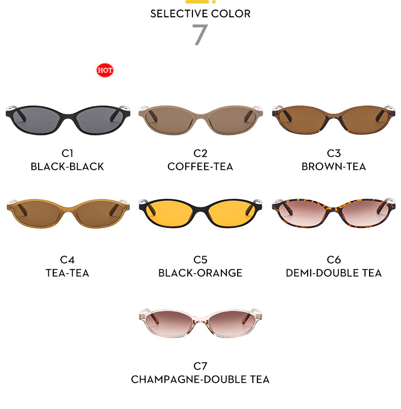 Full Frame Glasses Structure Streetwear Solid Color Ac UV400 Protection Oval Frame Full Frame Women's Sunglasses