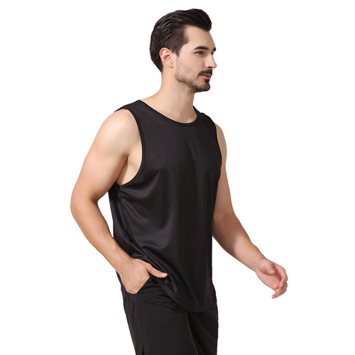 Quick-drying vest men's summer European and American large size fitness vest running top basketball training loose sports vest men