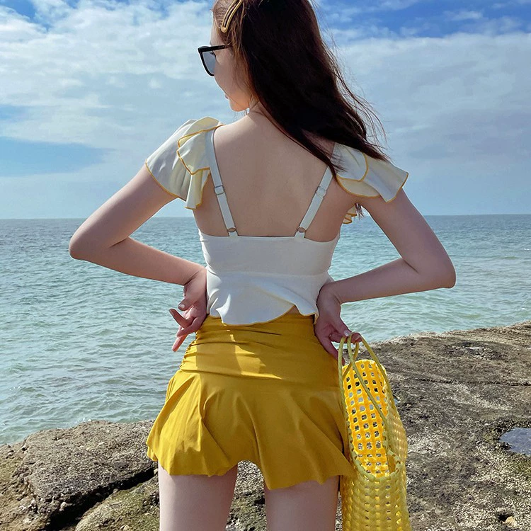 Split swimwear for swimming, high-quality style, fitted