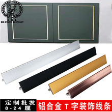 衣柜门板嵌入式T型装饰金属条 装修压边T字条 钛金背景墙收边线条