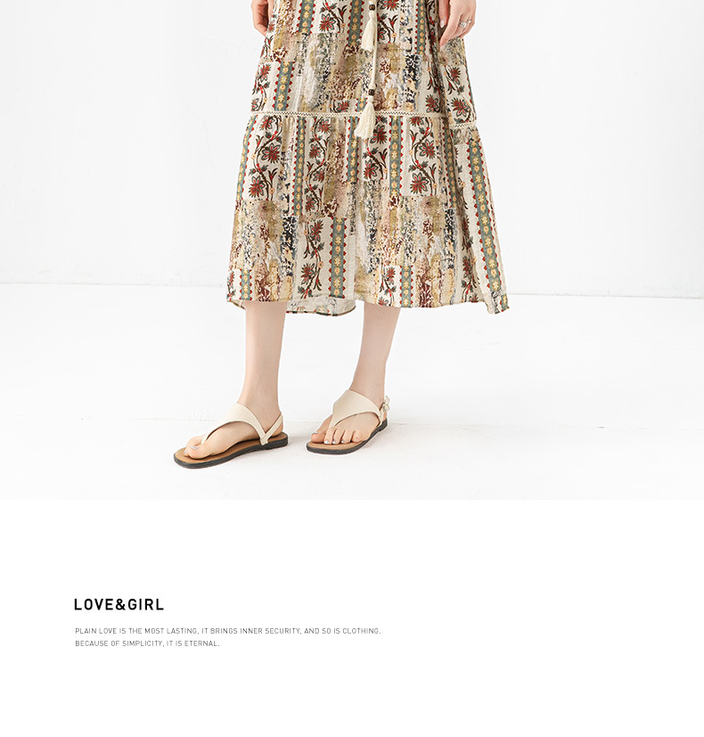 Đầm maxi nữ thắt eo bohemian in hoa kỳ lạ tay ngắn rộng che thịt — Màu cà phê chi tiết 22
