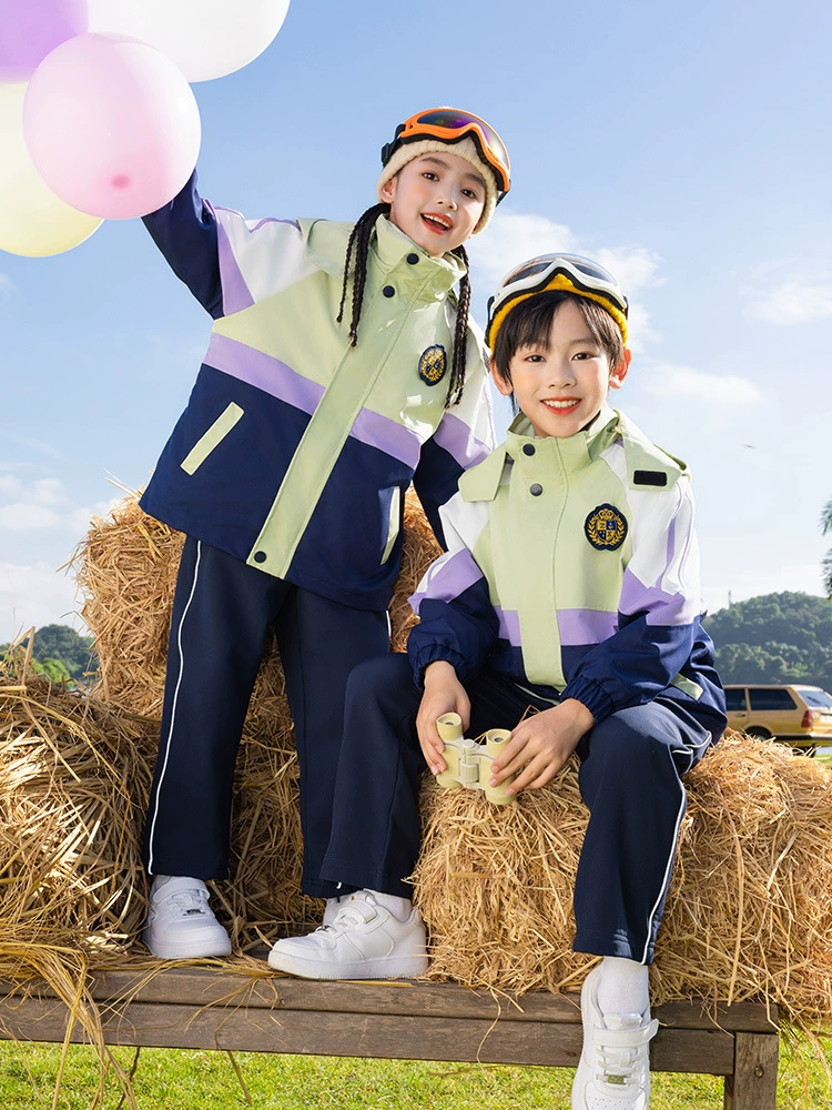 Uniform for elementary school students, jacket, children's demi-season autumn set for kindergarten, 3 piece set, autumn season
