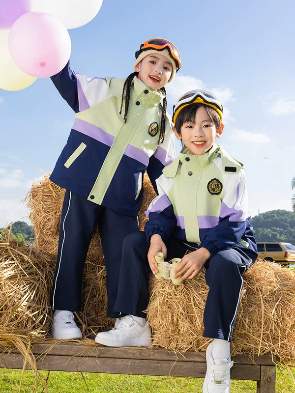 Uniform for elementary school students, jacket, children's demi-season autumn set for kindergarten, 3 piece set, autumn season