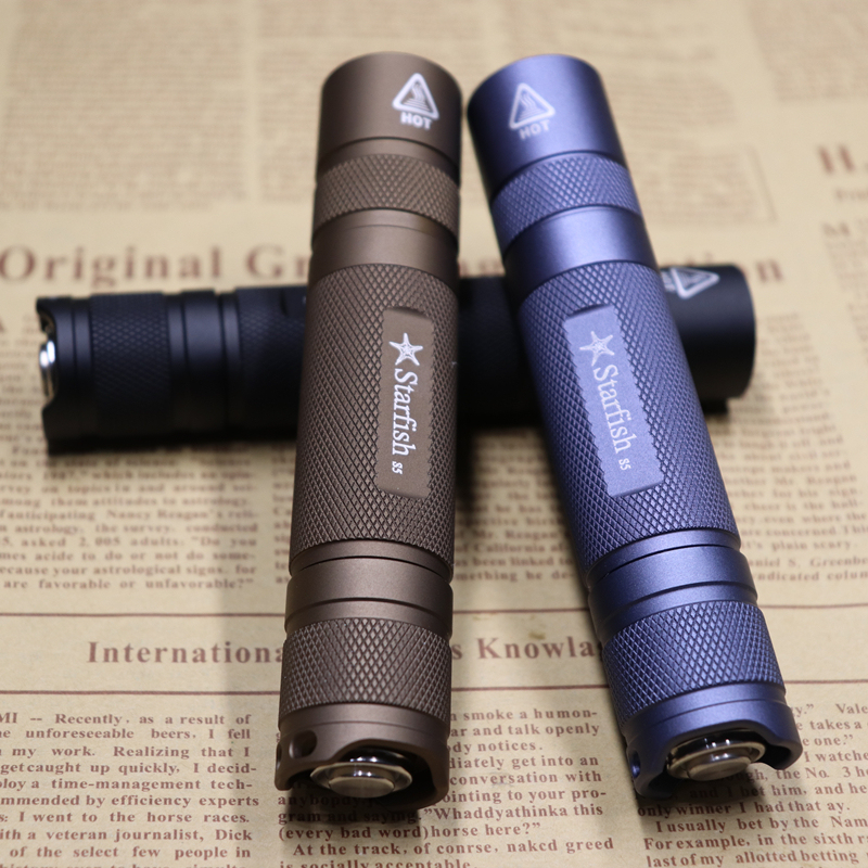 海星S5手电筒SST40W金属开关户外骑行远射迷你18650小直筒LED超亮|undefined