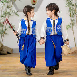 童装春夏季新款古风国风汉服唐装节日表演服民族服饰套装一件代发