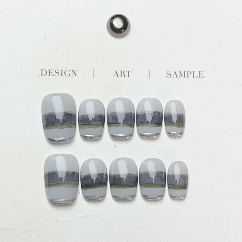 Purely Handmade Wearable Nails Xiaohongshu Popular Ins Style Smudged Milky White Simple French Edge Nail Pieces Manicure Wholesale Purely Handmade Wearable Nails Xiaohongshu Popular Ins Style Smudged Milky White Simple French Edge Nail Pieces Manicure Wholesale