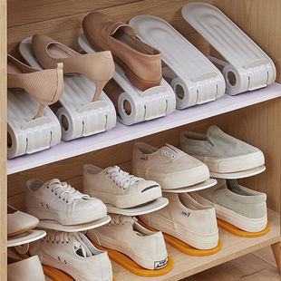 Double Layer Shoe Rack Shoes Storage Artifact Adjustable Shoe Cabinet Space-saving Shoe Rack Layered Partition Shoes Too