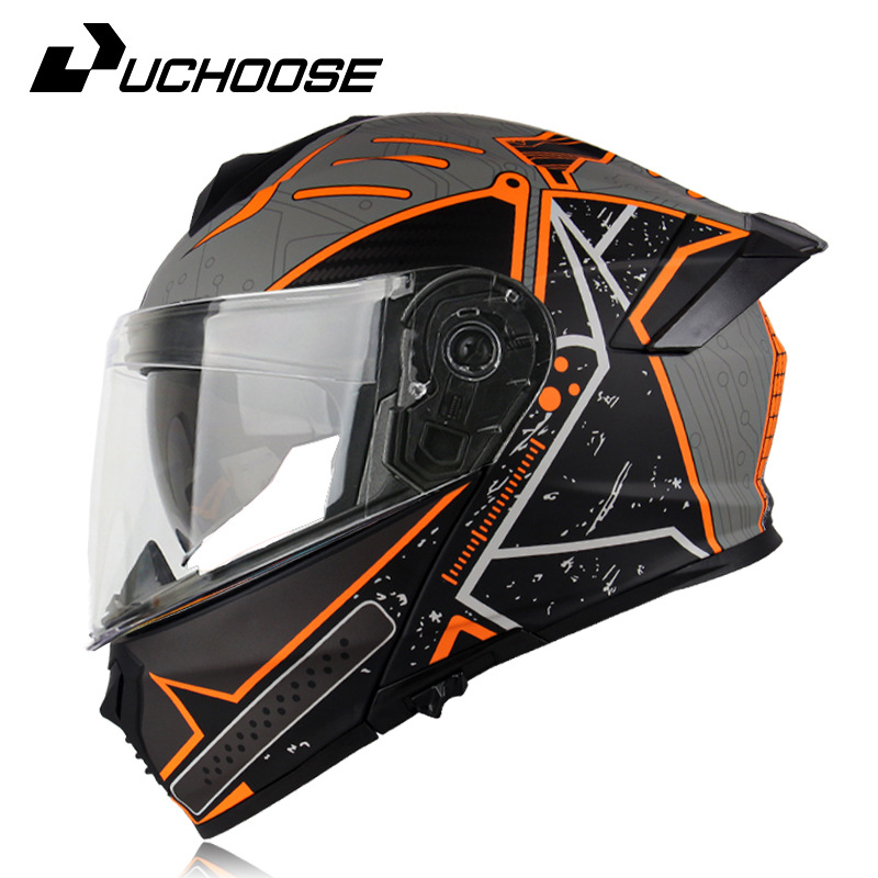 Casco de motocicleta, casco abatible, universal para todas las estaciones, cierre abatible, auriculares Bluetooth, equipo de conducción, casco de seguridad estilo americano