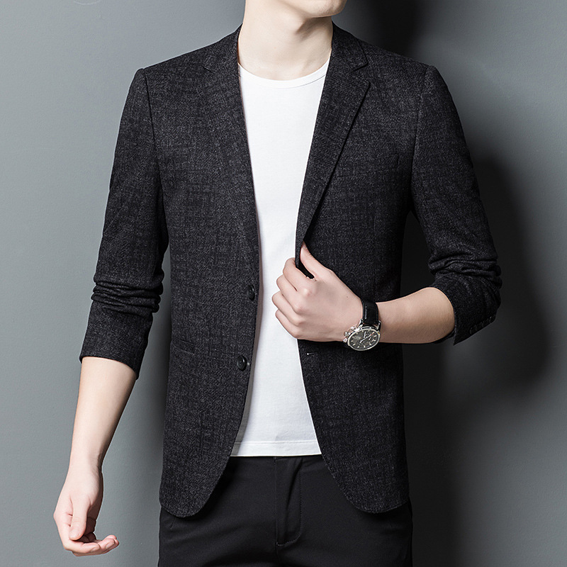 Suit Men's Autumn and Winter New Korean Style Elastic Men's Casual Small Suit Men's Slim-fit Suit Jacket 3320