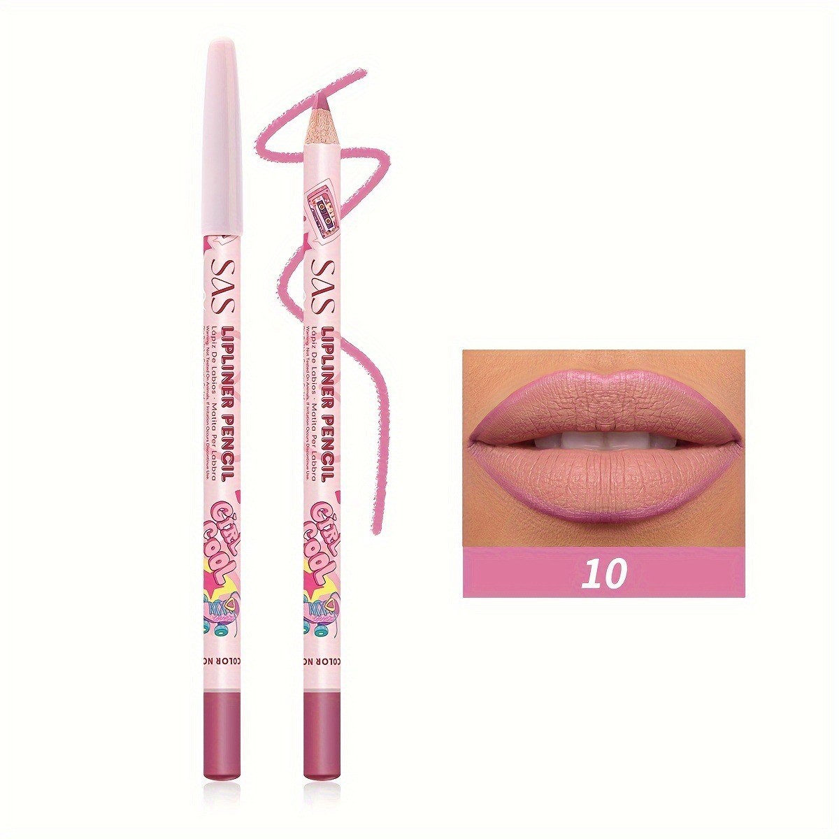 El delineador de labios de punto transfronterizo de USHAS europeo y americano es fácil de colorear, resistente al agua de larga duración, taza antiadherente, efecto de maquillaje mate SAP002 image 16