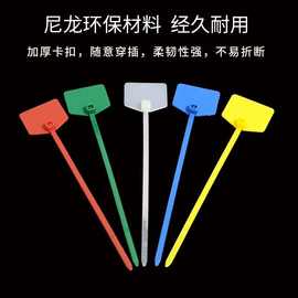 彩色尼龙标签扎带电缆吊牌吊卡网线记号标牌防水塑料封条扎线带