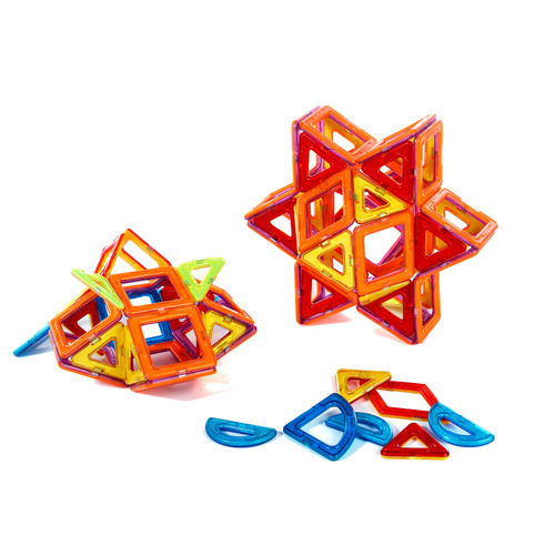 Cross-border magnetic tiles wholesale Children's magnetic toys Baby colorful strong magnets magnetic building tiles magnetic tiles with color box