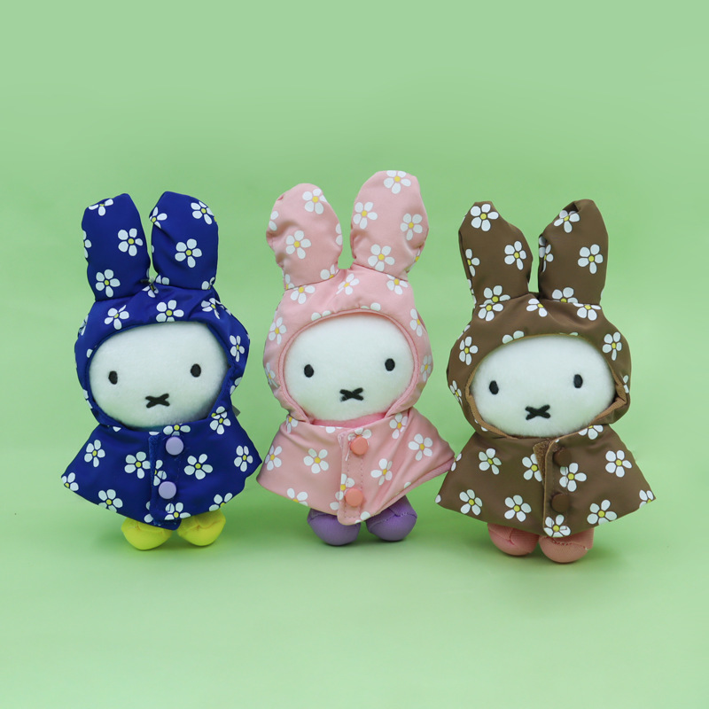 New Creative Exhibition Raincoat Miffy Rabbit Pink Blue Brown Plush Toy Girly Accessories Pendant