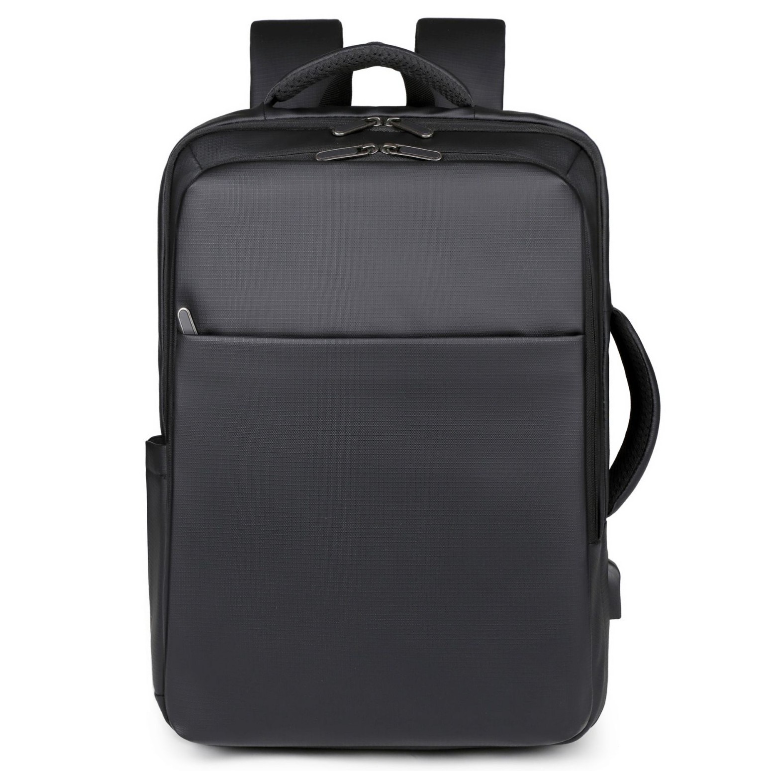 Mochila de alta calidad para hombre 2025 nuevo bolso de computadora de viaje de negocios de boca USB de color sólido simple mochila de negocios de gran capacidad