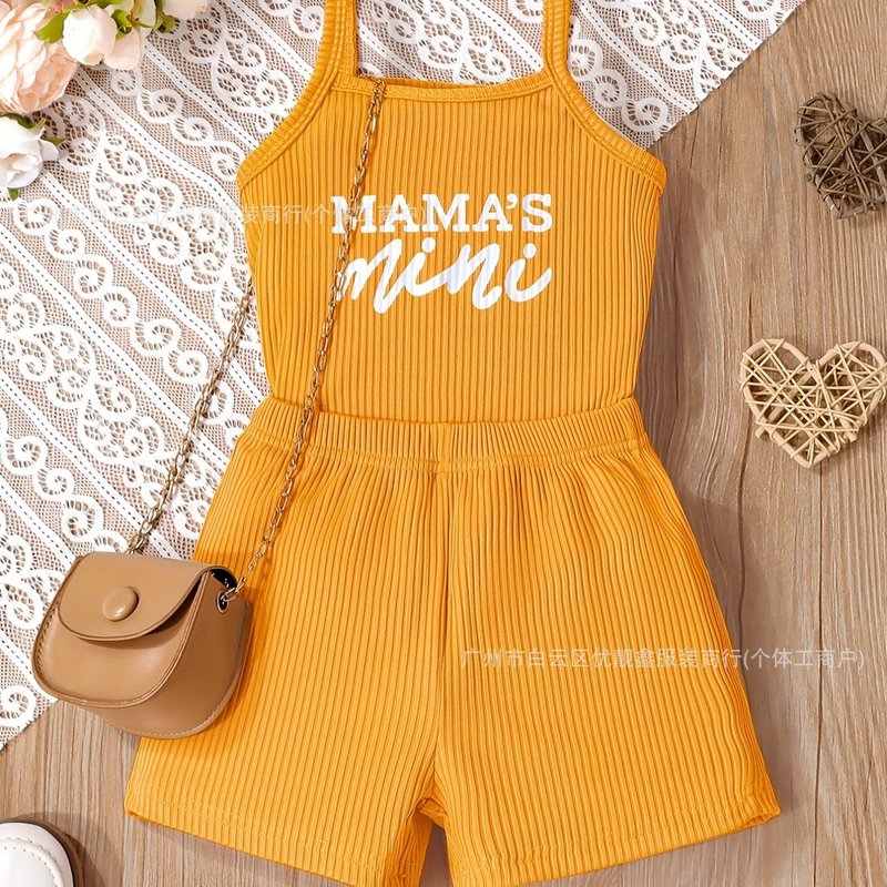 Girls' vest and shorts set ins宝宝夏季吊带裤子两件套儿童套装|undefined