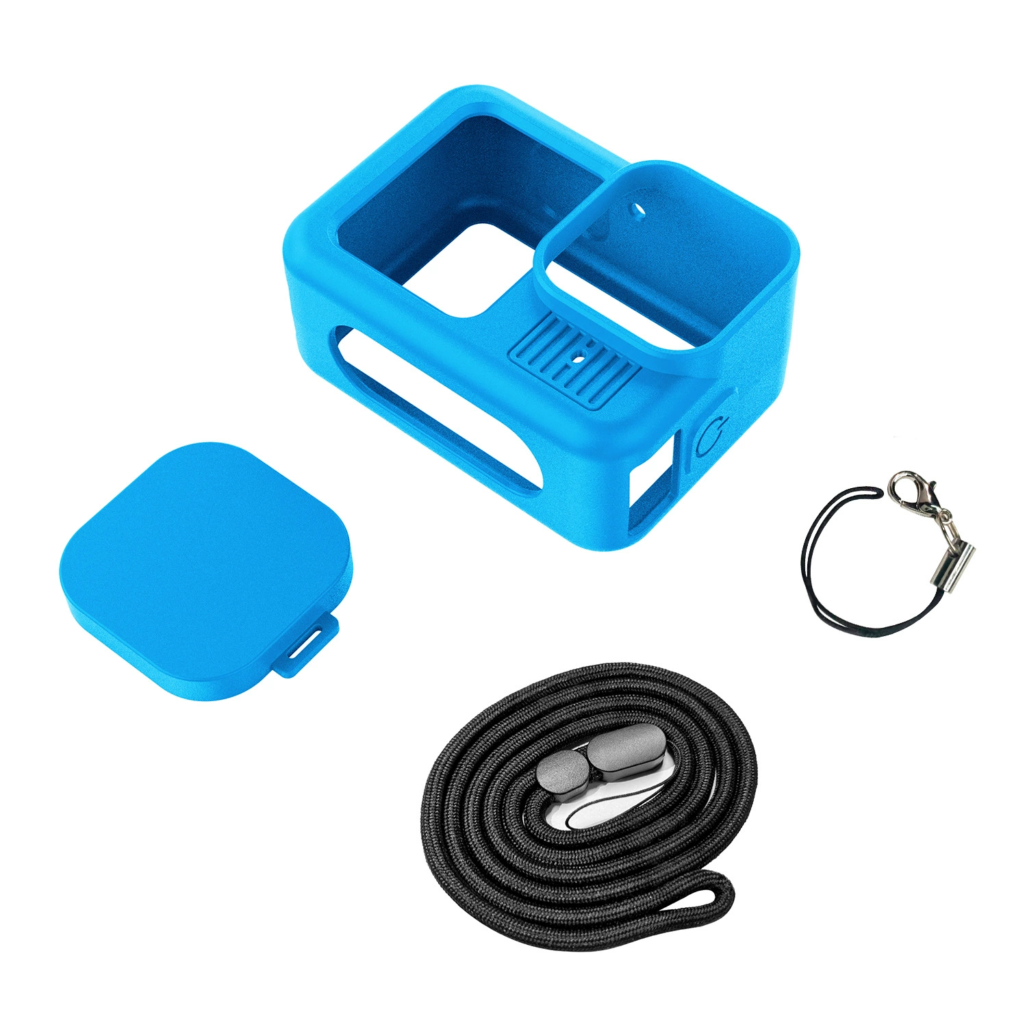 Compatible silicone rubber sleeve, protective lens with accessories, fall protection