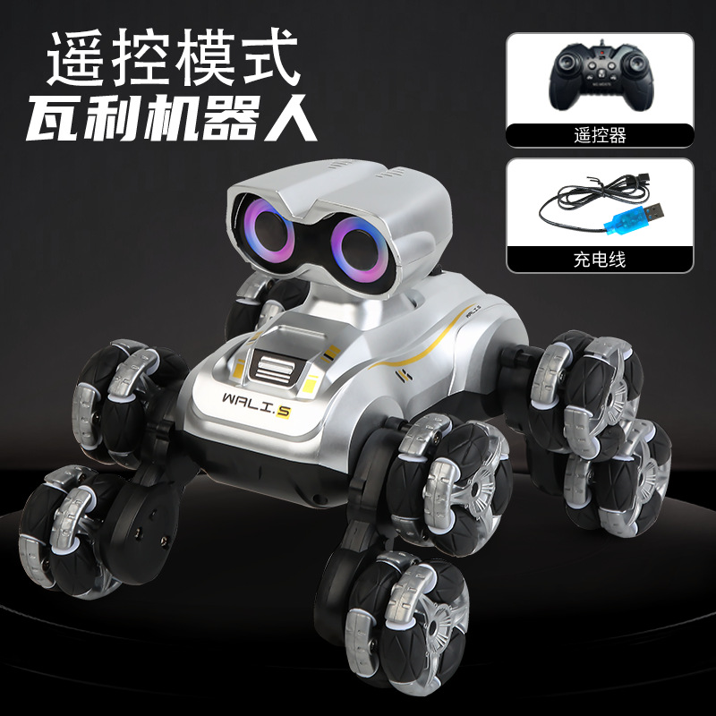 vehículo eléctrico transfronterizo de control remoto de ocho ruedas acrobacias mecánicas robot perro inteligente voz brazo oscilante escalada deformación juguetes para niños