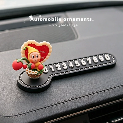 Rotatable Pilot Temporary Parking Nömrəli dayanma kartı - rotatable-love-strawberry-diamond-edge-silicone-number-plate