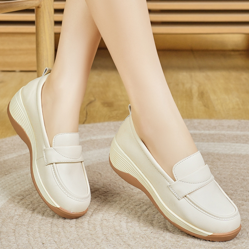 Summer New Women's Shoes Thick Sole Hole European American Fashion Korean Version Middle-aged And Elderly Mom Loafers_vogvips.com