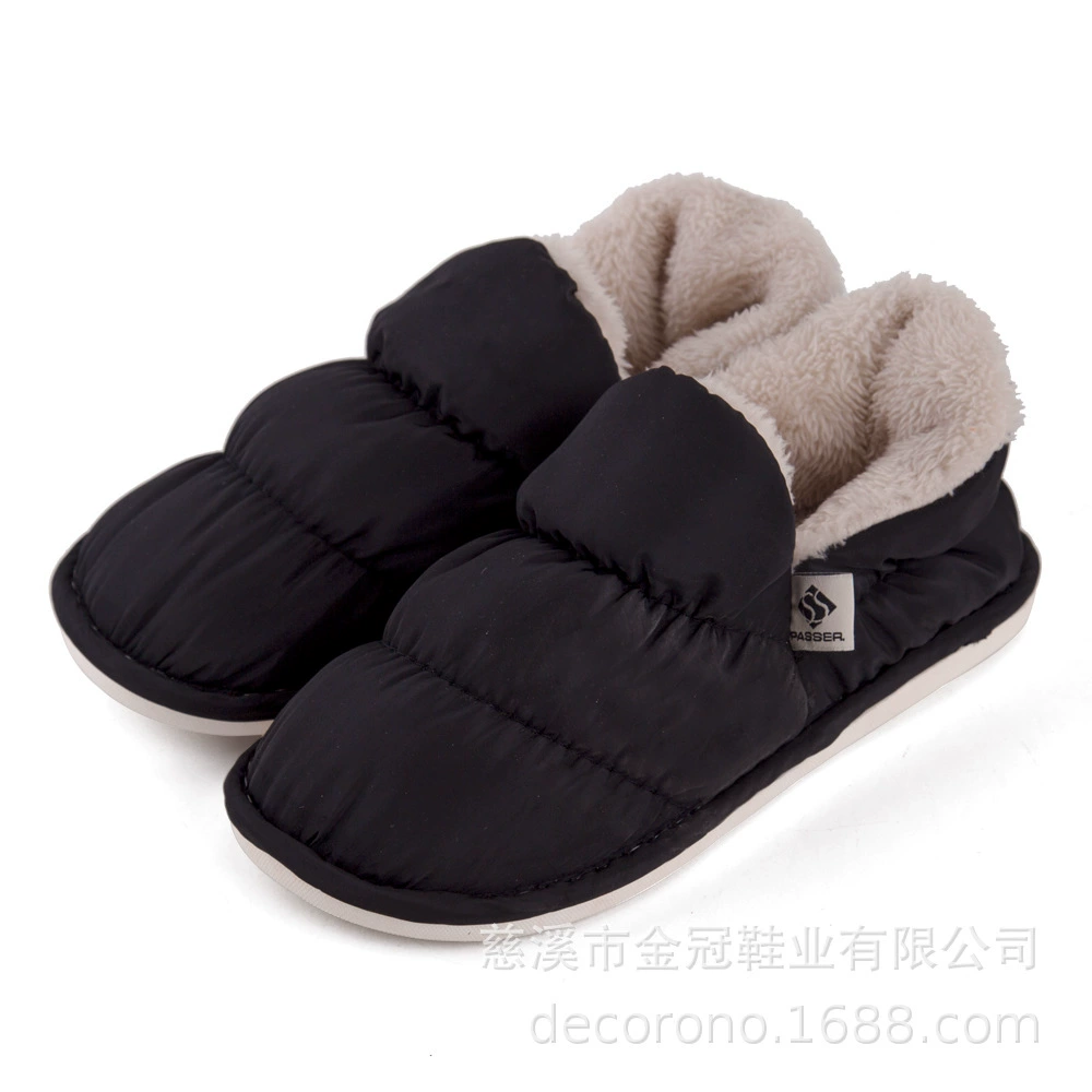 302 хлопковые тапочки оптом на открытом воздухе женская зимняя сумка на каблуке домашний толстый низ домашний пуховая ткань теплый хлопок