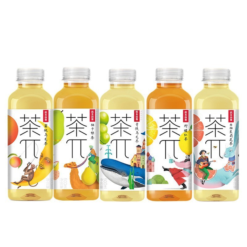 农夫山泉茶派茶π500ml瓶茶兀蜜桃乌龙柚子青提乌龙果味茶饮料|undefined