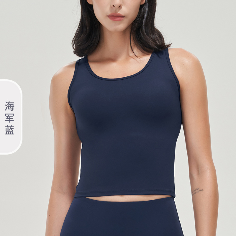 2022 otoño e invierno nuevo lycra yoga chaleco a prueba de golpes soporte superior con almohadilla en el pecho belleza espalda súper elástico deportes apretado ropa de yoga