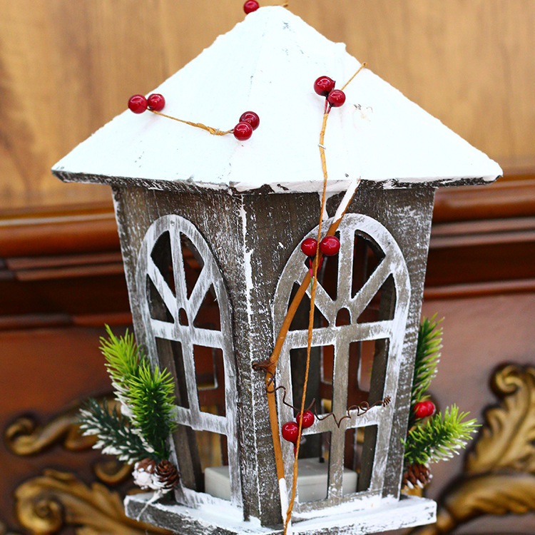 Suministros de decoración de Navidad nueva lámpara de calle luminosa de madera desmontable escena diseño decoración suministros de Navidad