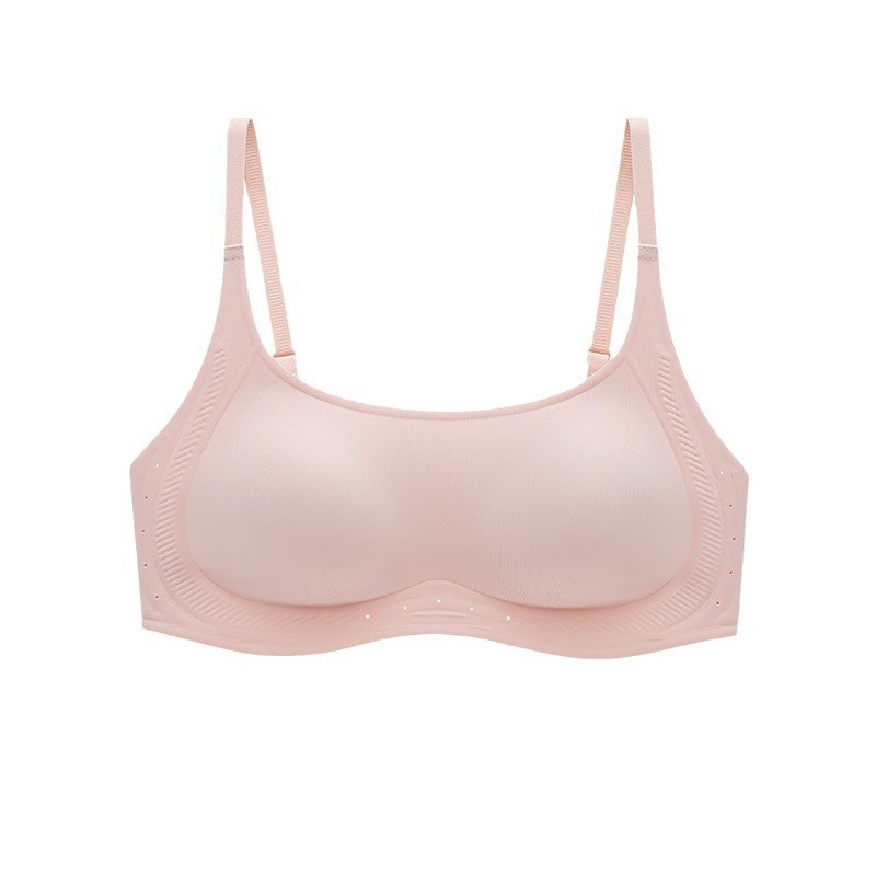 GD15 ropa interior de soporte suave damas ligera sin marcas sin anillo de acero sujetador se reúne contra la caída de la parte superior sujetador de copa fija
