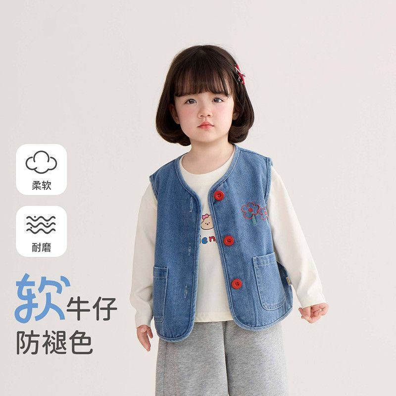 女童牛仔马甲2025春秋儿童新款洋气坎肩宝宝外穿背心外套|undefined
