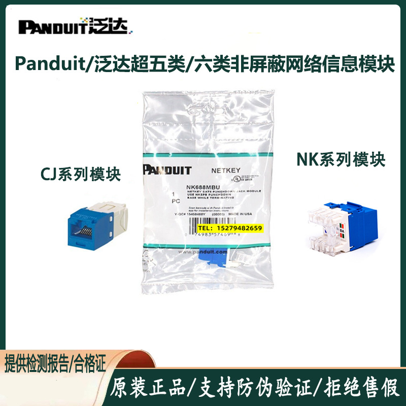 PANDUIT泛达单双四口网络面板CFPL86F2SAW F1SAW超六类模块CJ688