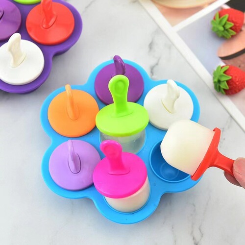 Silicone ice tray, silicone popsicle mold, DIY children's homemade ice cream mold, ice cream mold, baby food box