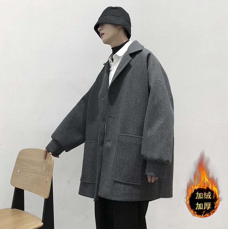 Otoño y invierno en Hong Kong, abrigo de comercio exterior de moda coreano, abrigo de lana para hombres, abrigo de lana gruesa