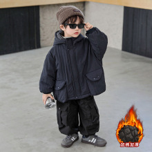 男童棉服外套冬装2025新款儿童连帽棉衣冬季帅气轻薄款男宝棉袄潮