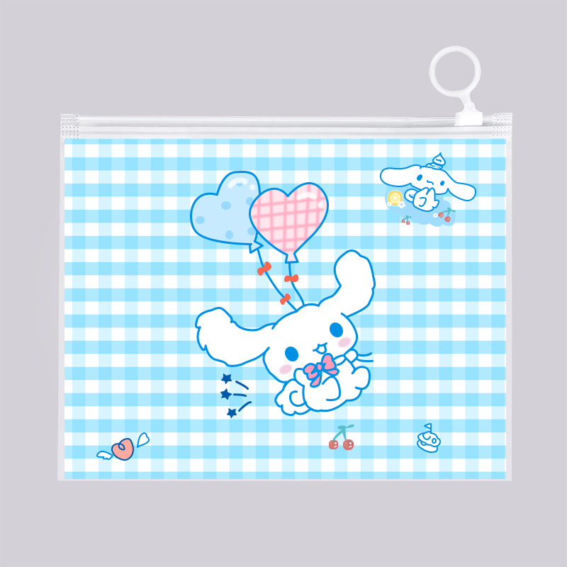 Oso fresa bolsa de almacenamiento máscara cosméticos impermeable sellado bolsa de almacenamiento temporal perro oreja grande lindo dibujos animados estrella Delu lápiz caso