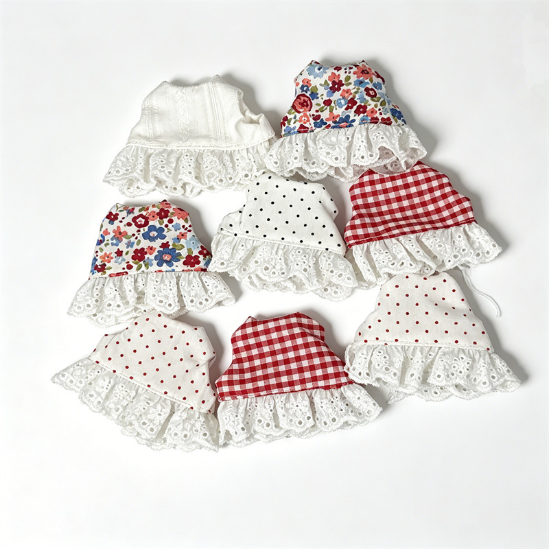 Large Quantity, Excellent Price, Mini Doll Clothes in Stock, 10-15cm Plush Doll Vest Dress, Cotton Doll Vest Dress