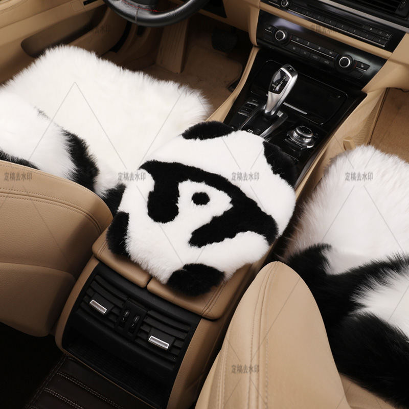 Cross-Border Imitation Long-Haired Wool Panda Pillow Car Plush Cushion Chair Cushion Internet Celebrity Angry Cute Bear