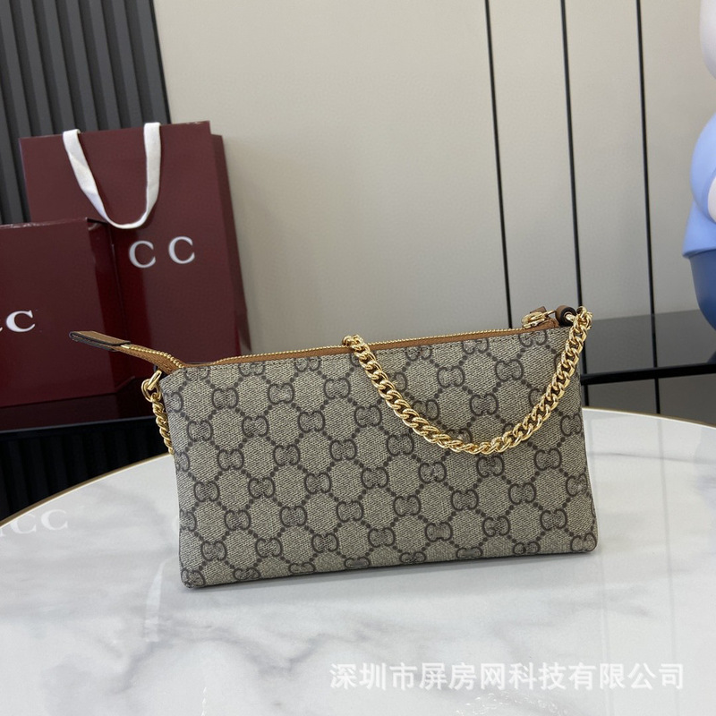 New Gucci Shoulder Underarm Bag Canvas Chain Bag Mahjong Bag Original Leather Trendy Brand Foreign Trade Cross-Border E-Commerce New Gucci Shoulder Underarm Bag Canvas Chain Bag Mahjong Bag Original Leather Trendy Brand Foreign Trade Cross-Border E-Commerce
