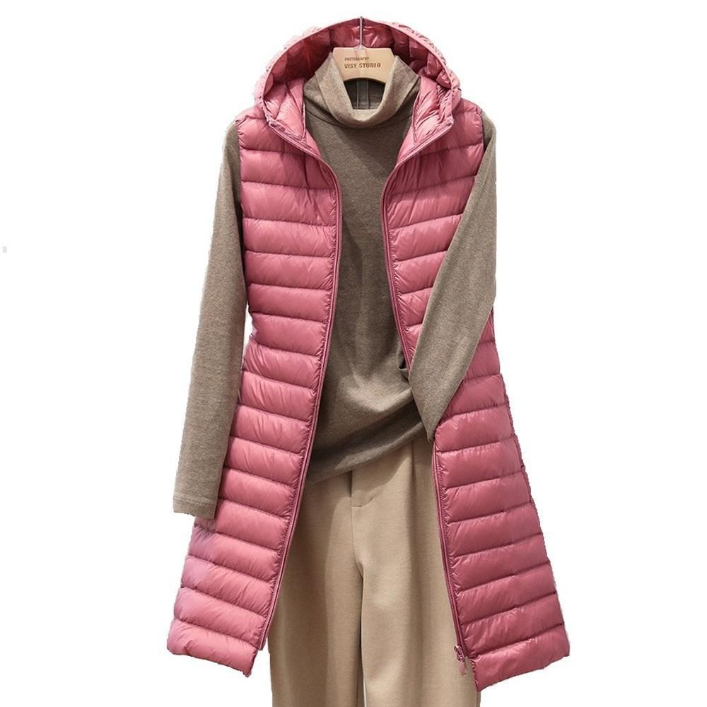 Lotto di canottiere in cotone leggero con cappuccio in piumino di cotone di media lunghezza autunno/inverno 2023 da donna_voghion.com
