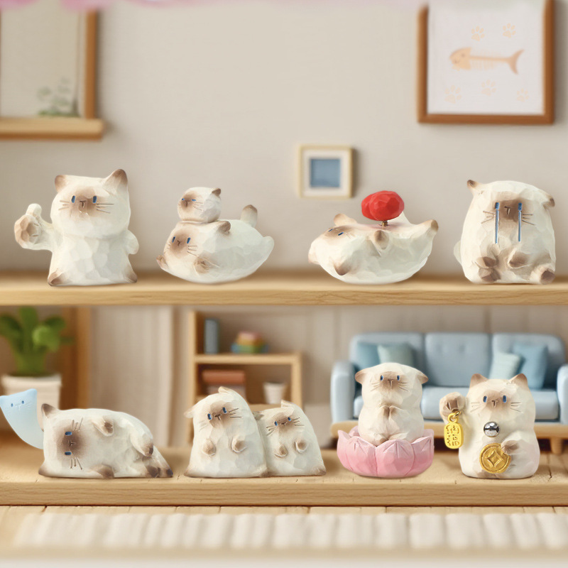 萌趣可爱猫猫PAI情绪盲盒公仔手办送同学朋友节日礼品桌面小摆件|undefined