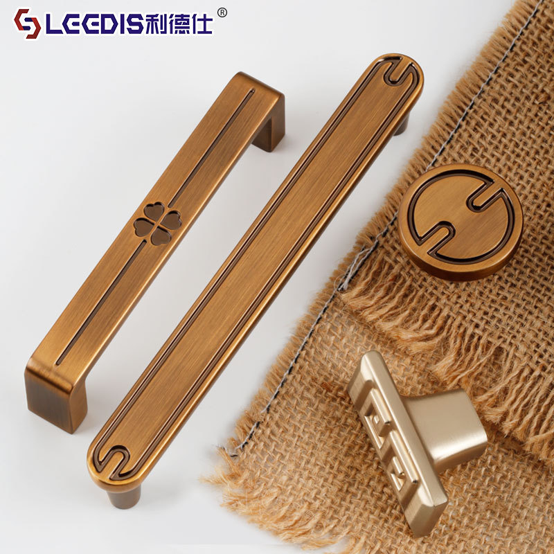Factory direct sales New Chinese style cabinet door furniture handle Retro zinc alloy drawer wardrobe cabinet door handle