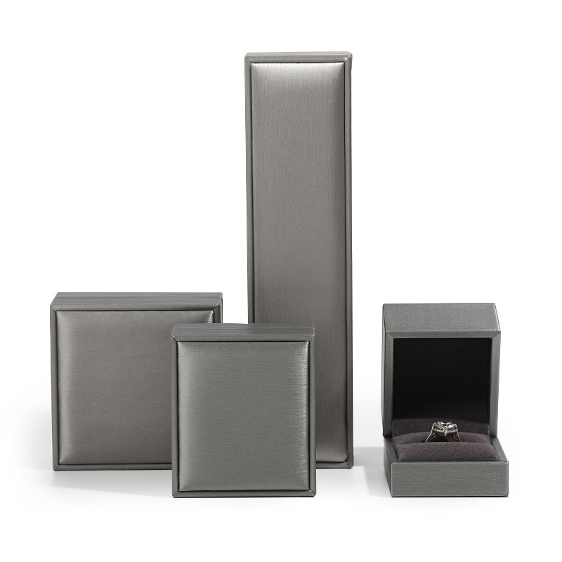 Joyero de cuero PU cepillado Anillo Colgante Caja de pulsera Caja de embalaje de anillo Caja de embalaje de joyería personalizada Spot al por mayor