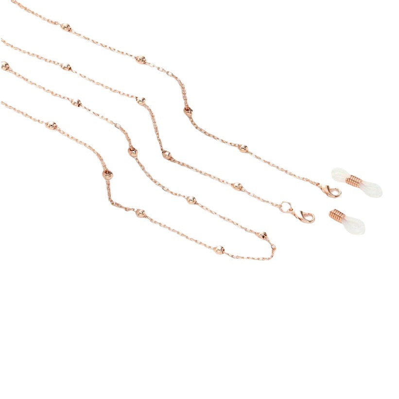 European and American New Fashion Glasses Chain Clip Ball Accessories Women's Niche Design High-End Jewelry Wholesale Mask Chain