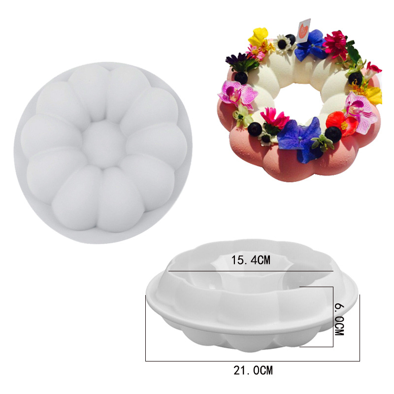 Halloween calabaza mousse pastel molde francés postre hornear molde de silicona flor superficie fondant mousse