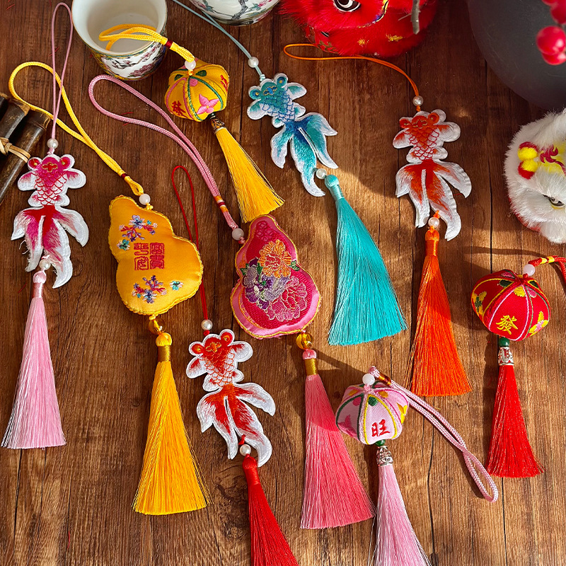 2025 Año Nuevo, Año de la Serpiente, Colgante de linterna Koi, Cubo de bendición, Colgante de flor de Año Nuevo, Accesorios portátiles, Materiales de decoración de floristería