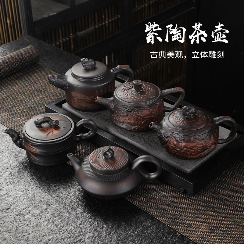 Seiko Purple Pottery Pot Large Capacity Matching Pot Bearing Light Luxury Semi-Handmade Fengming Pot Xishi Pot Ceramic Tea Pot for Direct Sale