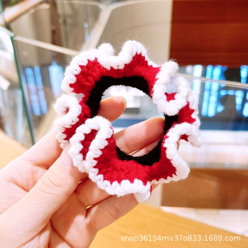 Anillo de intestino grueso de lana roja